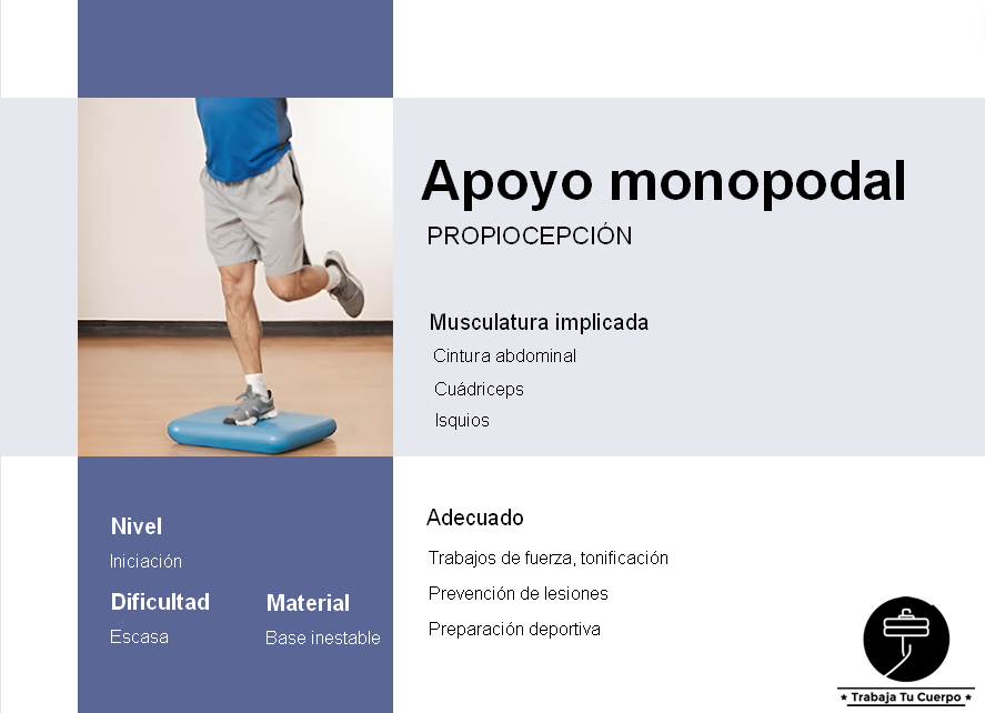 Apoyo monopodal propiocepción